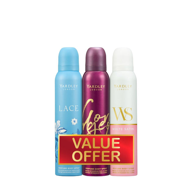 Gorgeous Lace Whit Satin 150ml 3 Pack